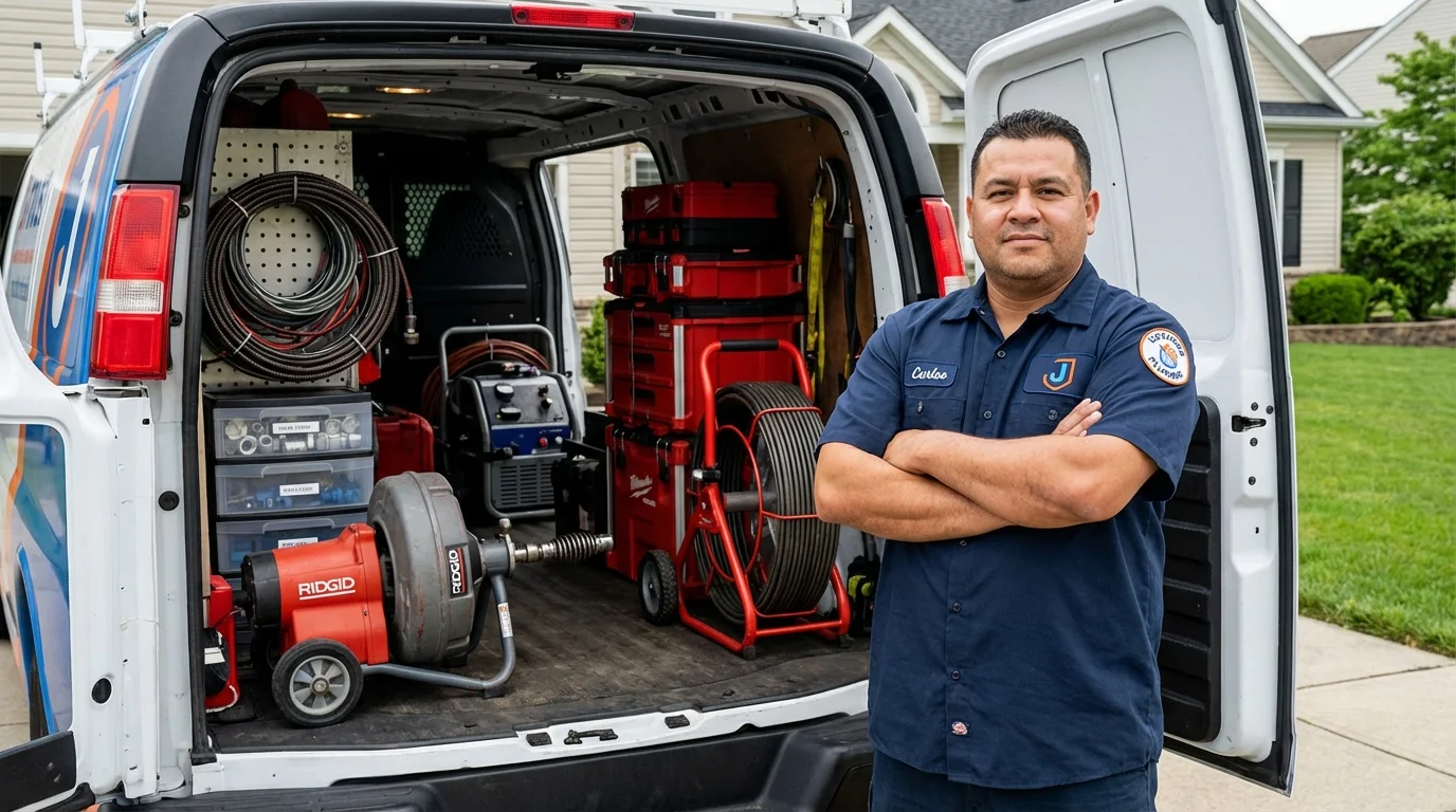 Professional drain cleaning equipment and Johns Plumbing LLC plumber in Lyman